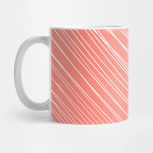 Striped-pattern, orange, white, simple, minimal, minimalist, lined-pattern, stripe, modern, trendy, basic, digital, pattern, abstract, lines, line, line-art, jewel-color, Mug